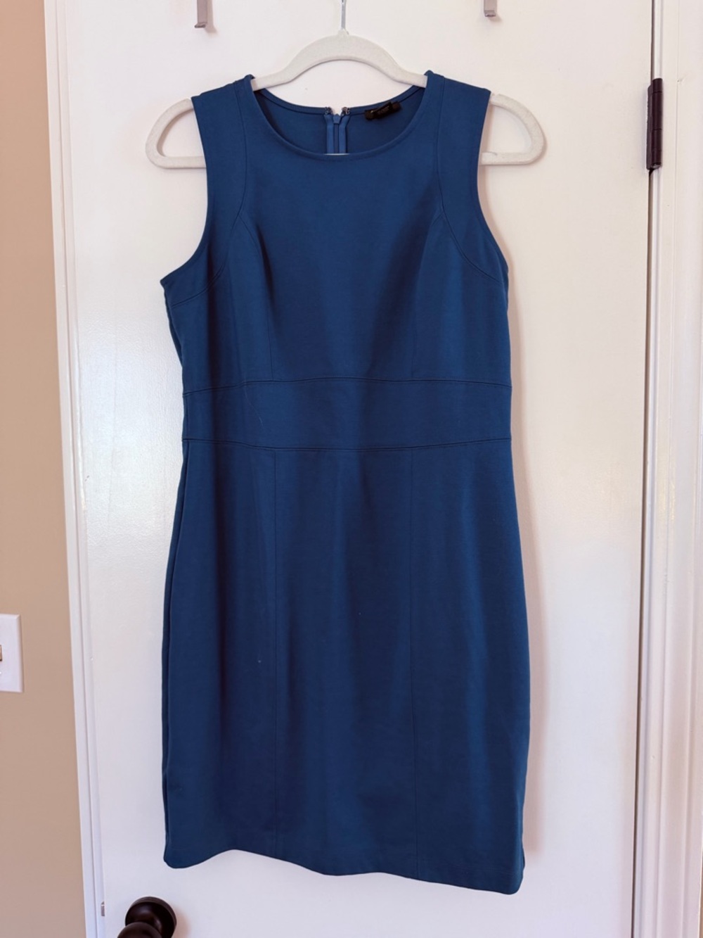 Ann Taylor Sleeveless Teal Midi Sheath Dress